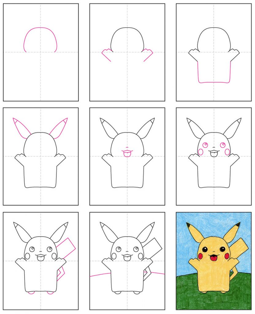 Easy Cute Pikachu Face Drawing - bmp-mega