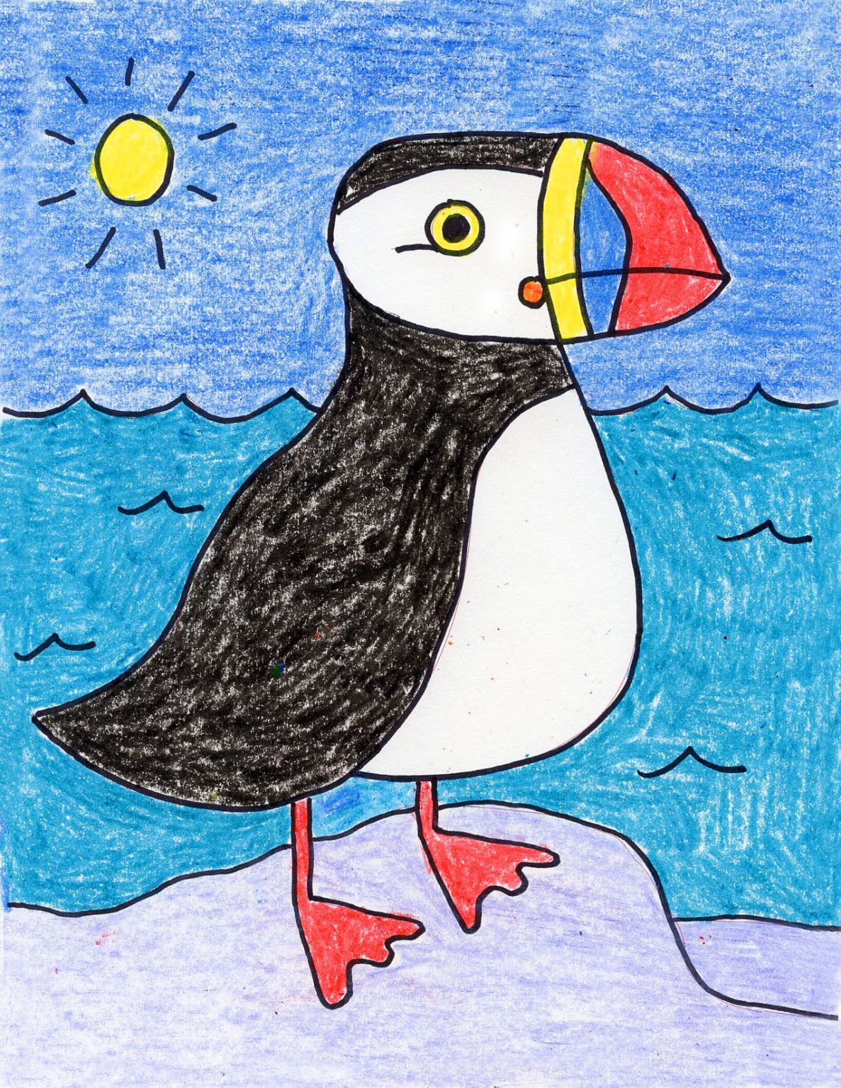 How to Draw a Puffin · Art Projects for Kids