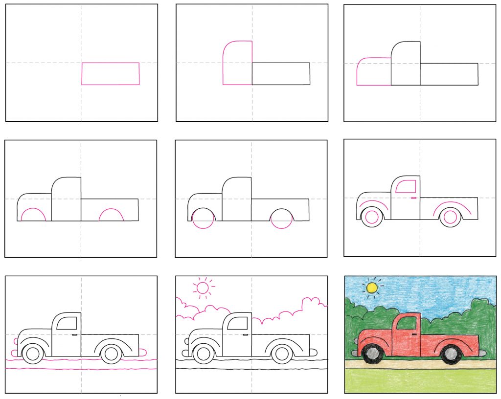 How To Draw A Simple Truck Art Projects For Kids