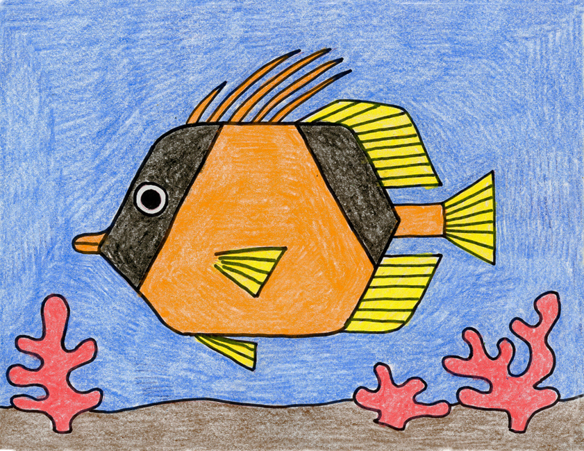 How To Draw A Tropical Fish Art Projects For Kids