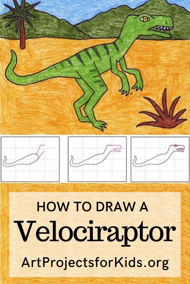 How to Draw a Velociraptor · Art Projects for Kids