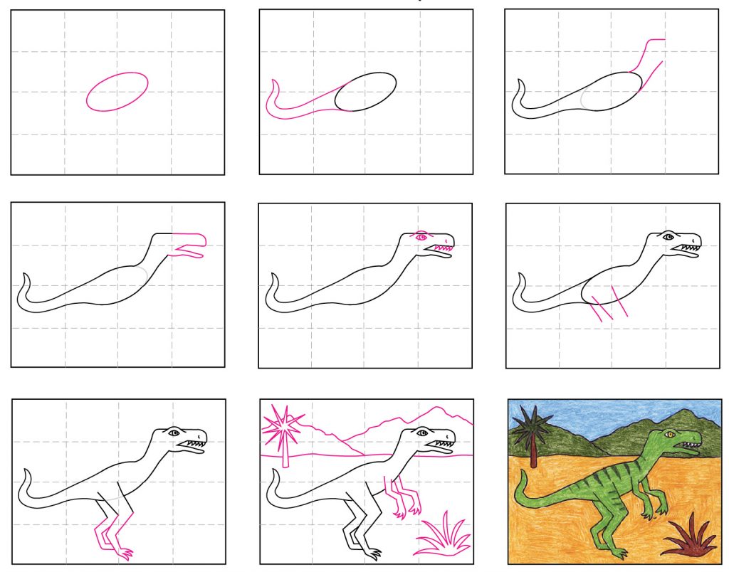 How to Draw a Velociraptor · Art Projects for Kids