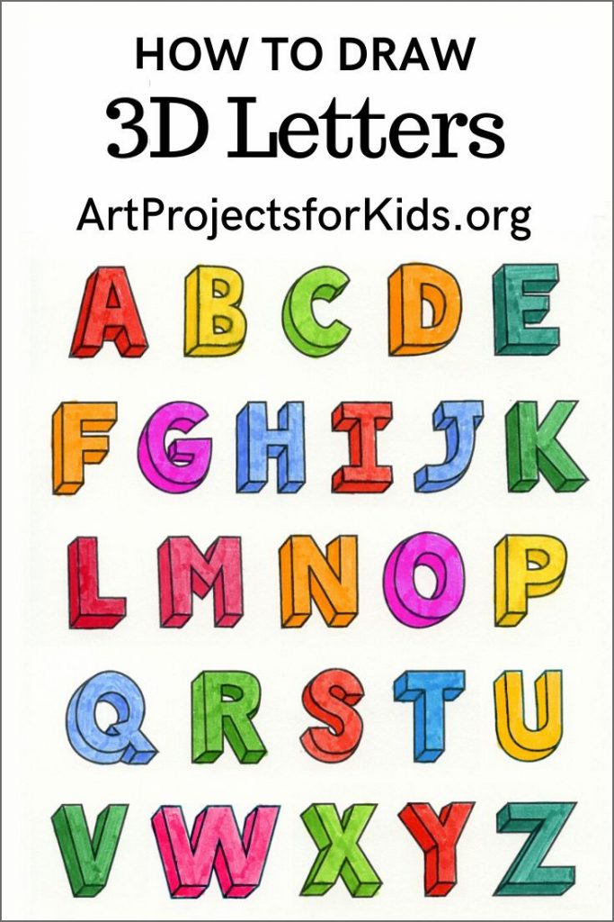 How To Draw 3d Letters Art Projects For Kids
