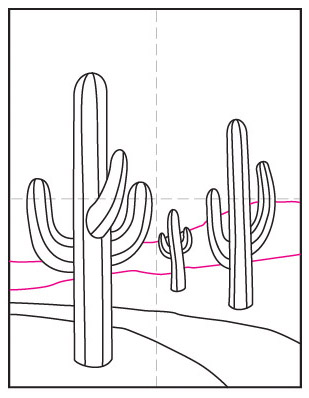 Featured image of post Saguaro Cactus Line Drawing A trip to the sonoran desert is not complete without a examining of one of these