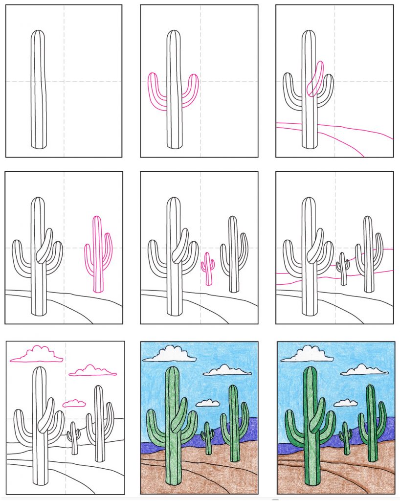 How to Draw a Cactus · Art Projects for Kids