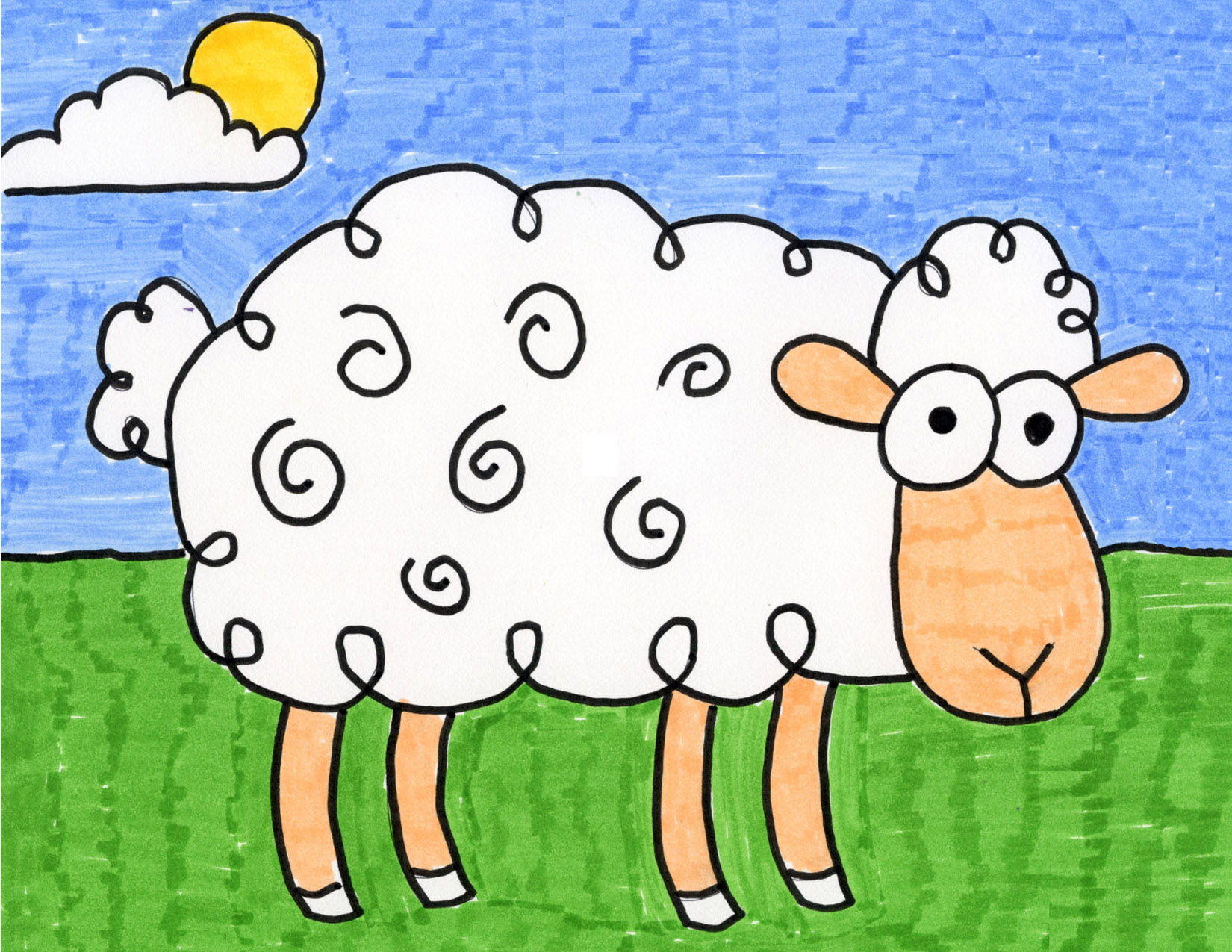 lamb face coloring page