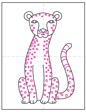 Easy How to Draw a Cheetah Tutorial and Cheetah Coloring Page