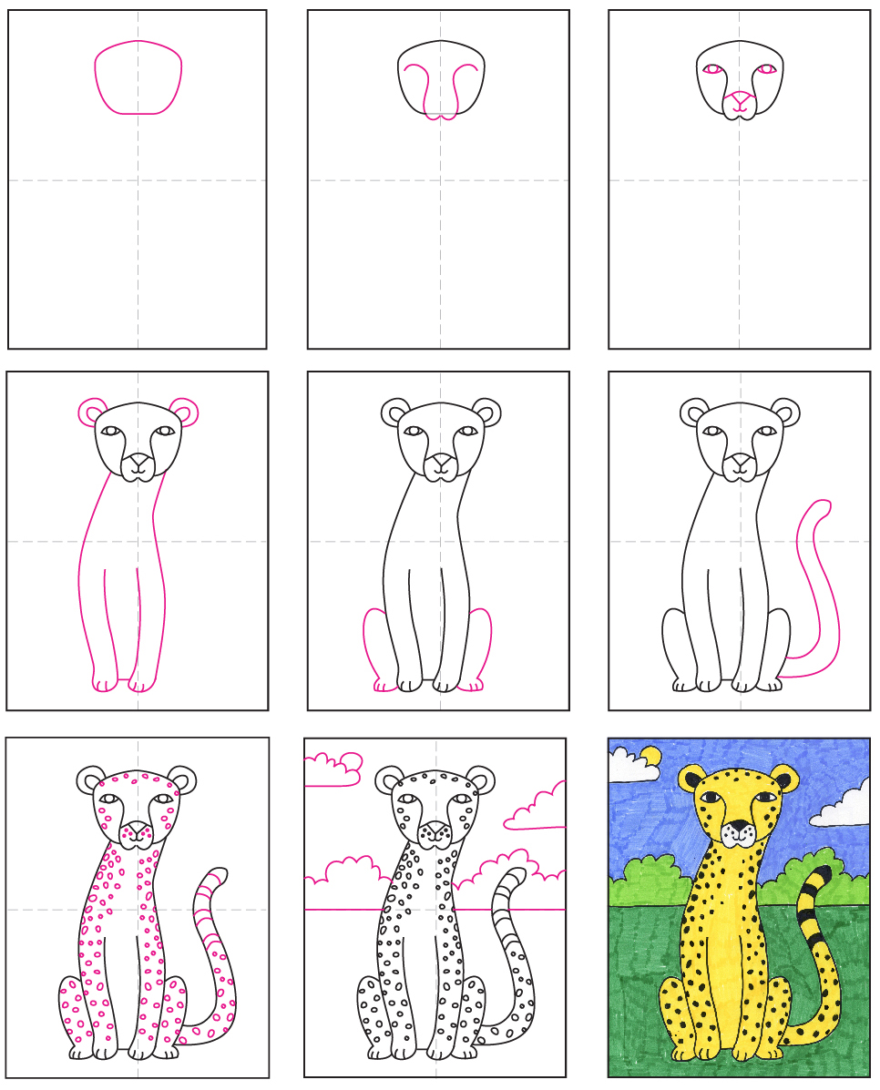 Cartoon Cheetah Drawing Easy Step By Step - Cheetah Drawing Easy Cute ...