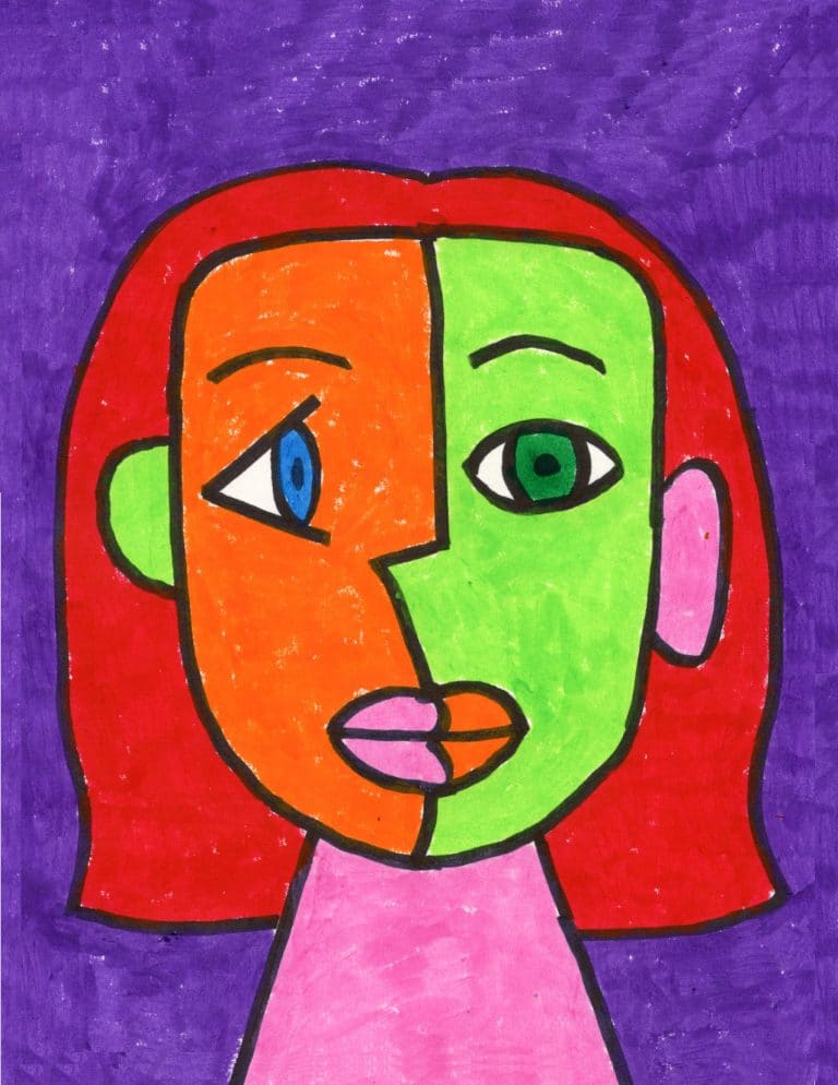 Easy How to Draw Cubism for Kids and Cubism Coloring Page