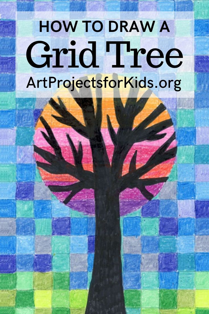 Abstract Grid Tree · Art Projects for Kids