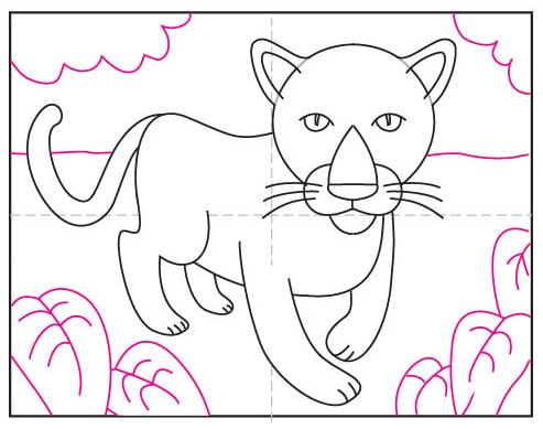 Easy How to Draw a Jaguar Tutorial and Jaguar Coloring Page