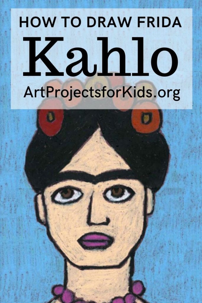 A fun and easy Frida Kahlo for Kids drawing project.