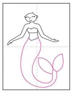 How to Draw a Mermaid Easy, Step-by-Step Art Lesson for Kids