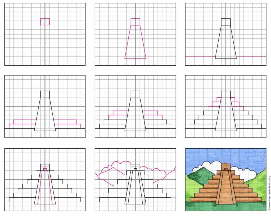 Draw a Mayan Temple for Cinco de Mayo · Art Projects for Kids