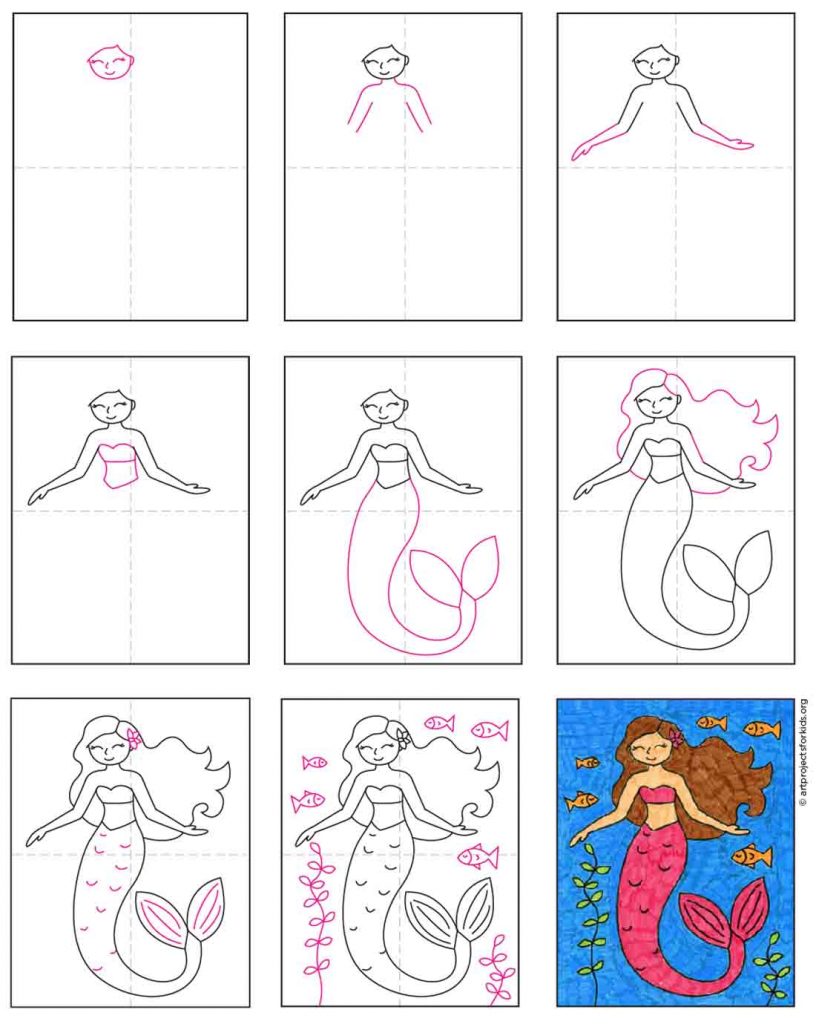 Featured image of post How To Draw A Cute Mermaid Easy Step By Step - And do not forget, it&#039;s free!