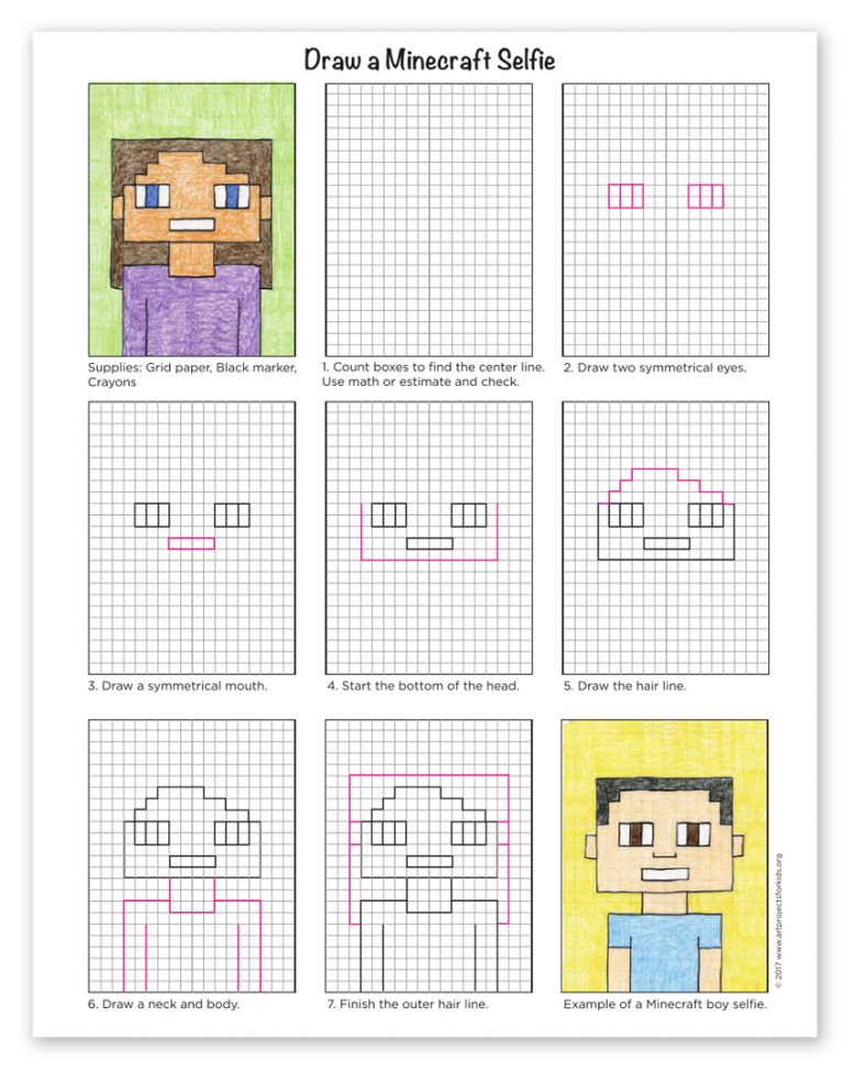 Easy How to Draw Minecraft Art Project Tutorial