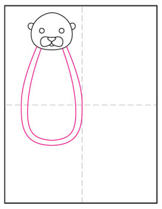 Easy How to Draw a Sea Otter Tutorial and Sea Otter Coloring Page · Art