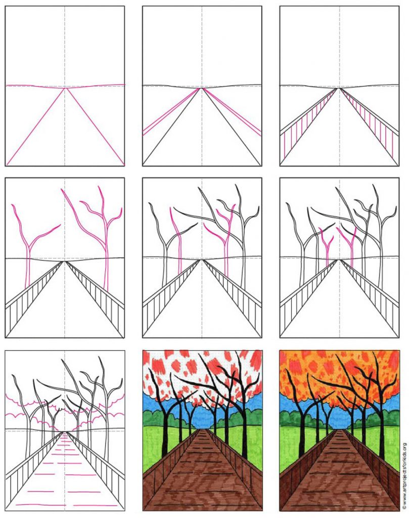 Linear Perspective Drawing: overview of 3 drawing types