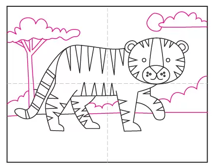How to Draw a Tiger Step by Step - Crafty Morning