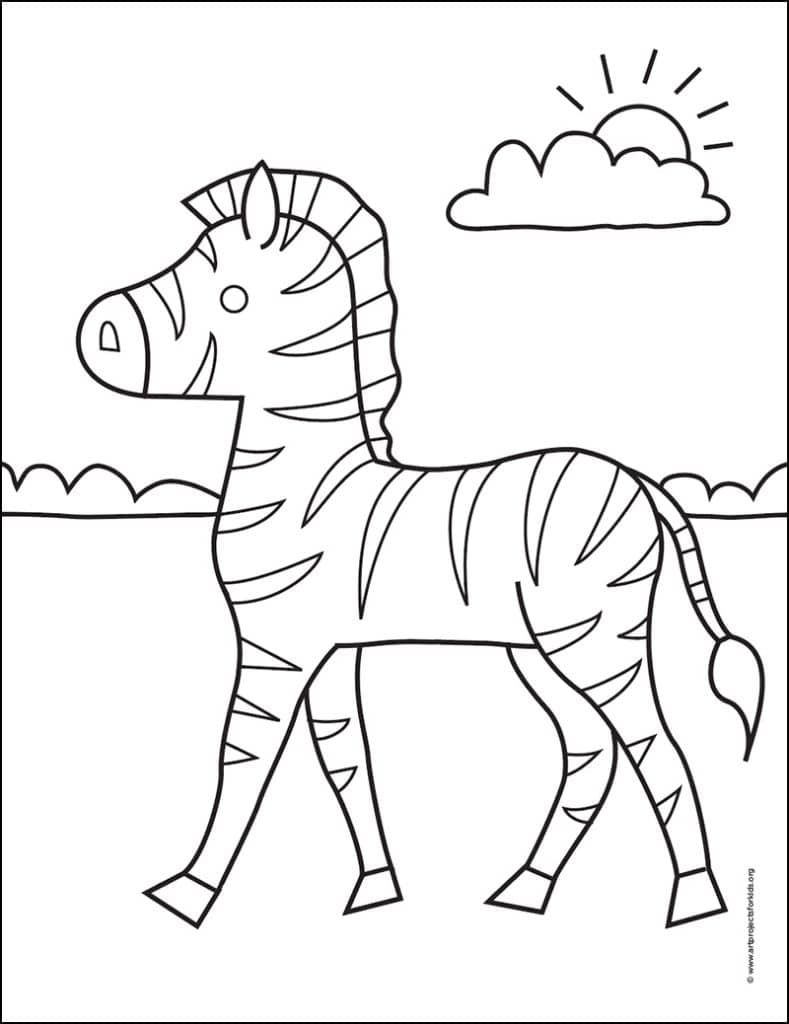 Zebra Coloring page, available as a free download.