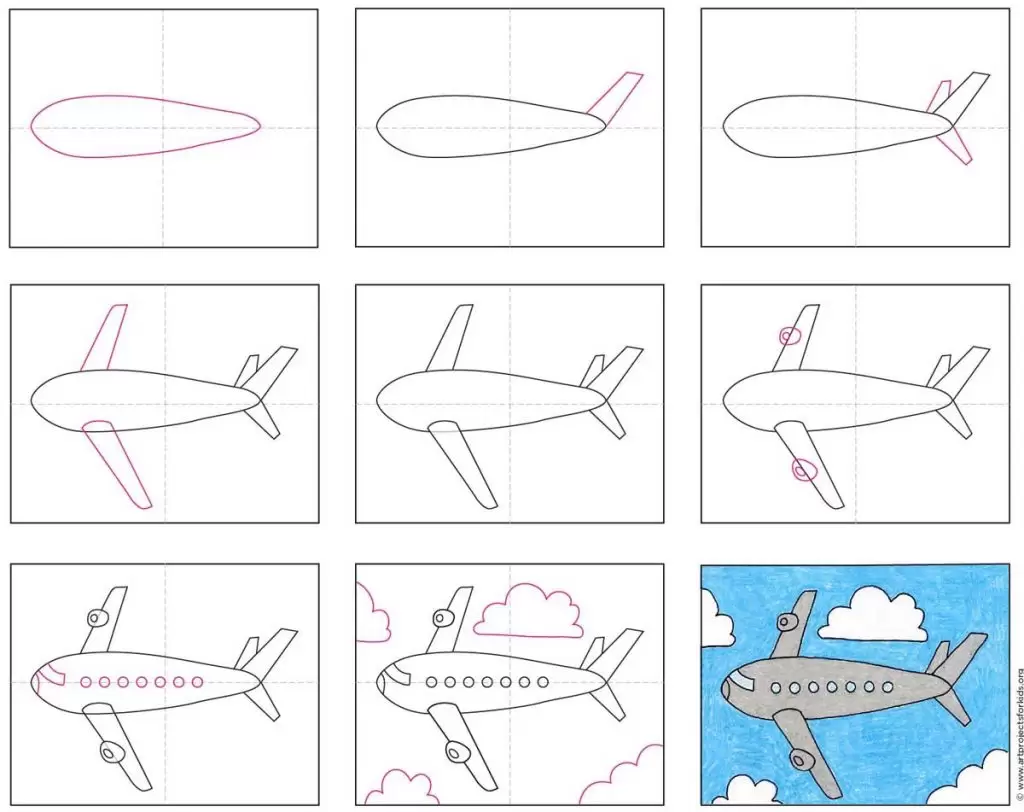 You can learn how to draw an airplane with this easy step by step tutorial.