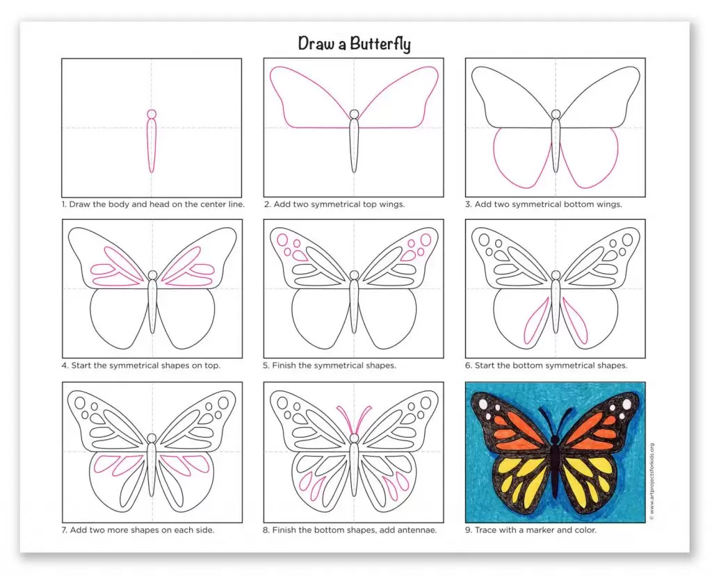 butterfly drawings for children