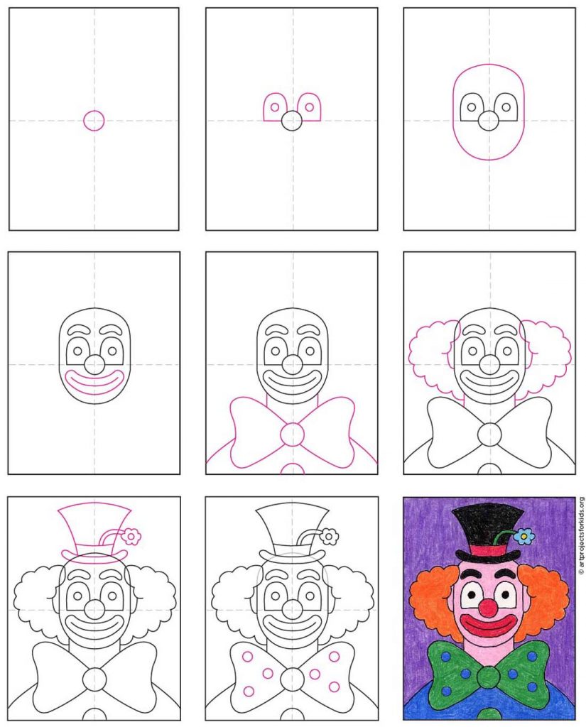 How to Draw a Clown Face · Art Projects for Kids