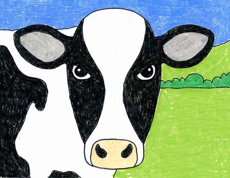 Draw an Easy Cow Face · Art Projects for Kids