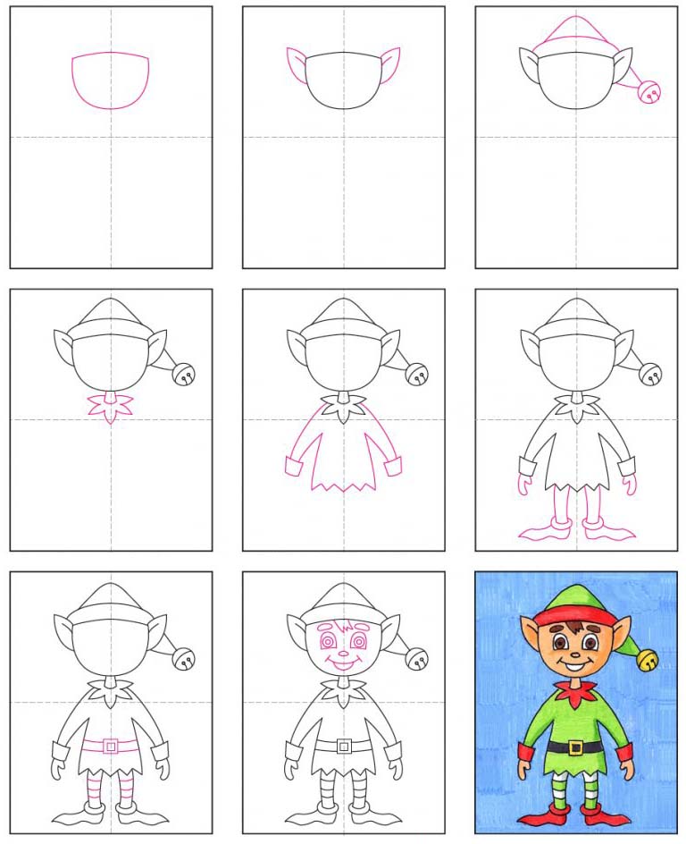 Elf Drawing Step By Step Art Projects For Kids