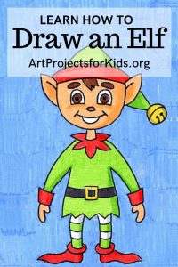 Easy How to Draw an Elf Tutorial and Elf Coloring Page