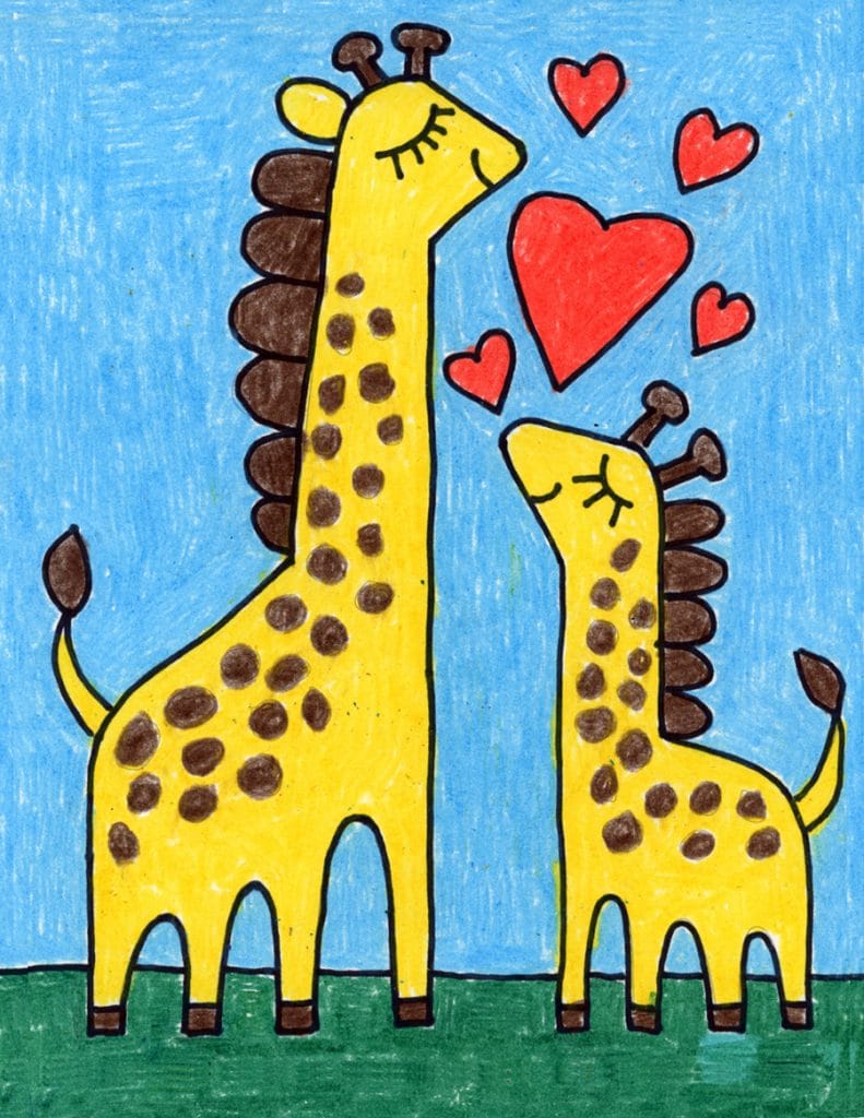 easy baby giraffe drawing