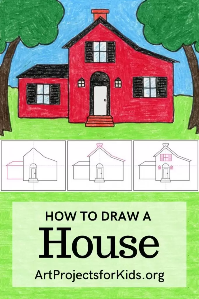 How to Draw House Step by Step | Cute Art Coloring Book - YouTube