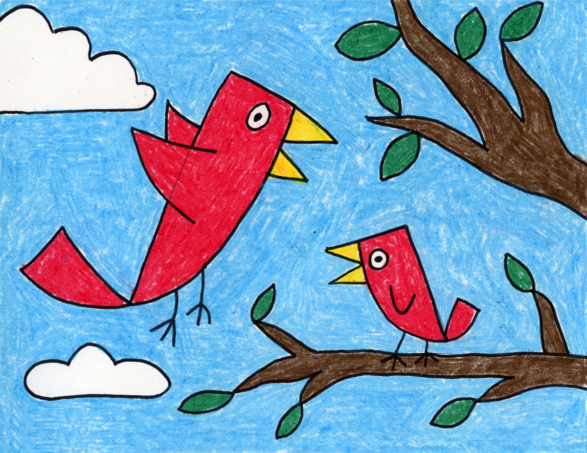 Cute cartoon happy bird coloring page for kids and adult 19467719 Vector  Art at Vecteezy