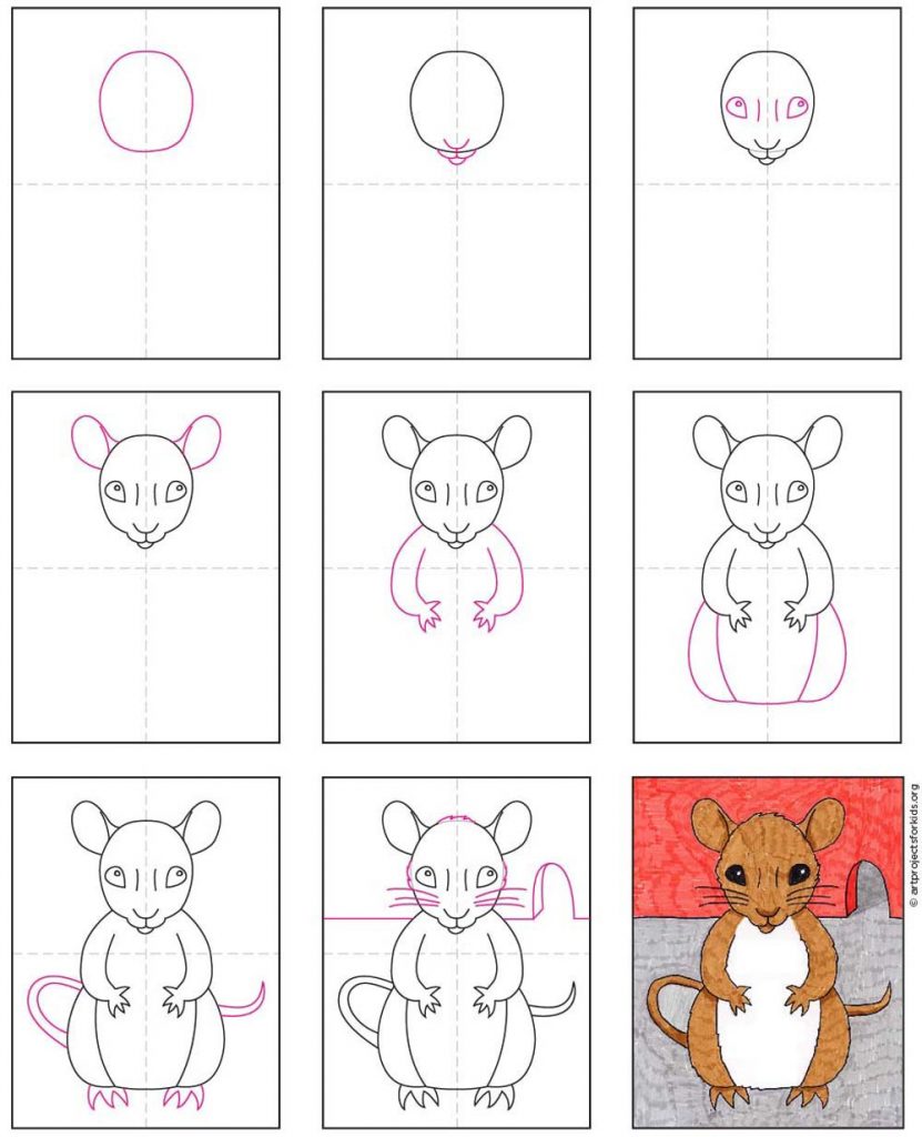 How to Draw an Easy Mouse · Art Projects for Kids