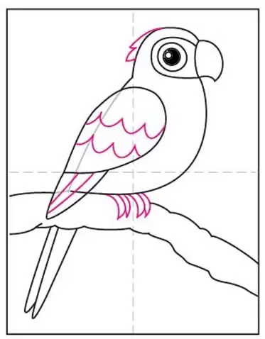 Drawing Worksheet For Preschool Kids With Easy Gaming Level Of Difficulty,  Simple Educational Game For Kids To Finish The Picture By Sample And Draw  The Parrot Face Royalty Free SVG, Cliparts, Vectors,