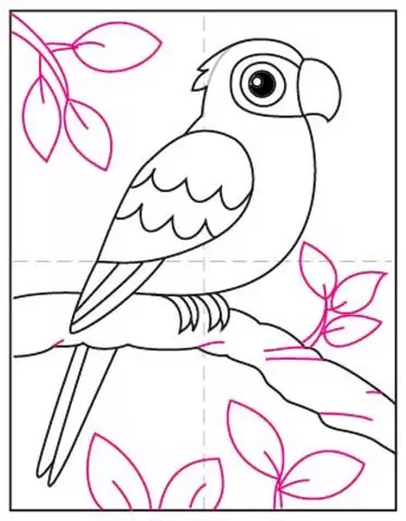 Learn how to draw Parrot - EASY TO DRAW EVERYTHING-saigonsouth.com.vn