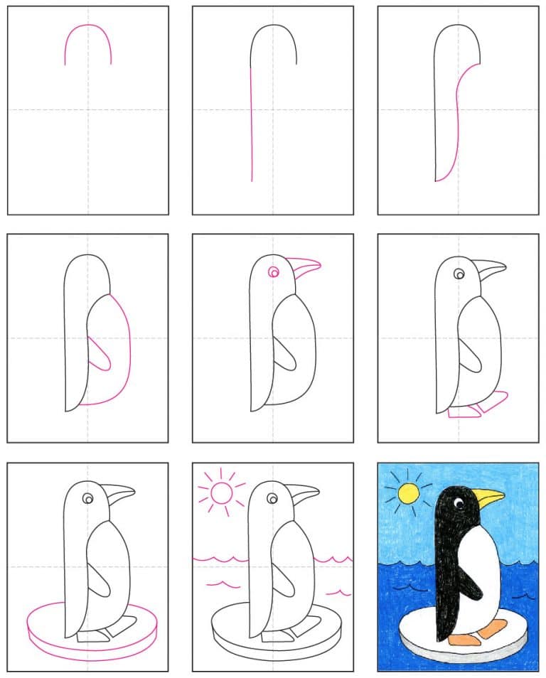 Draw an Easy Penguin · Art Projects for Kids