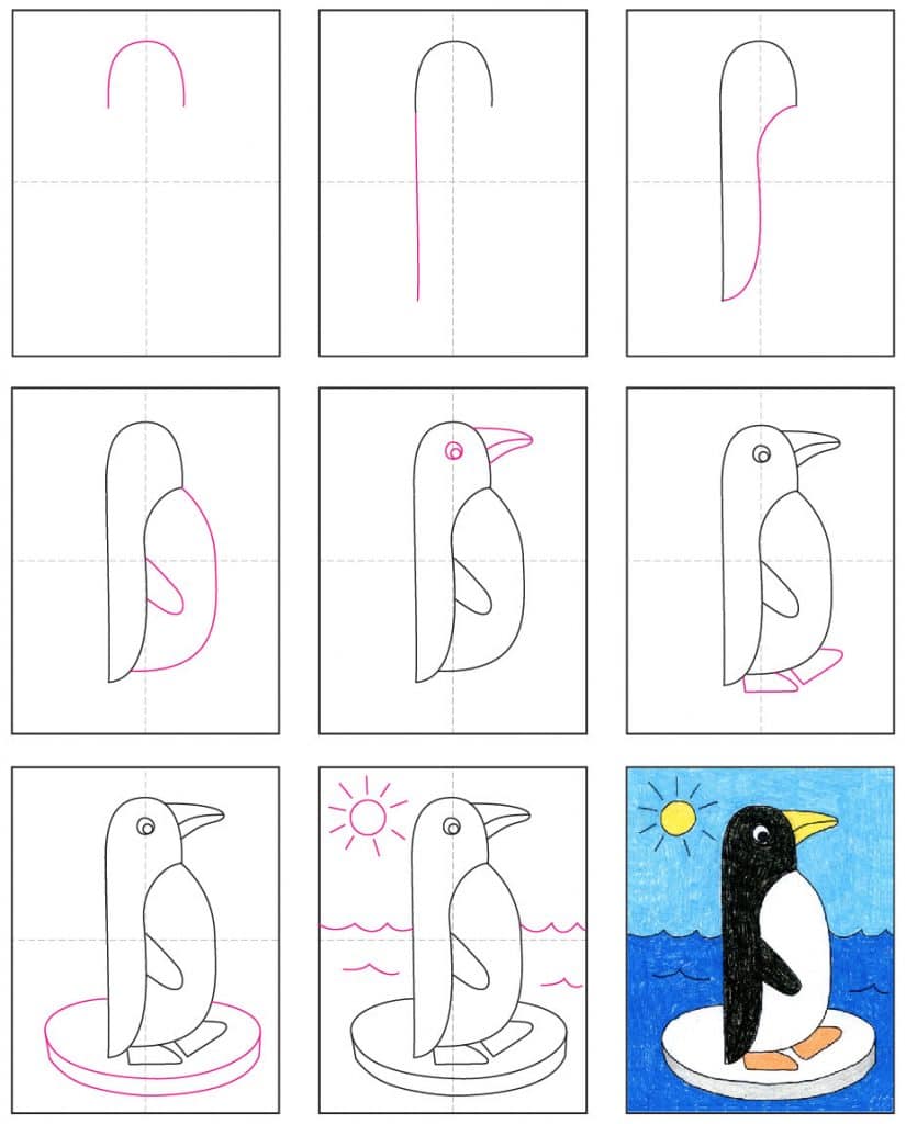 View Penguin Drawing PNG