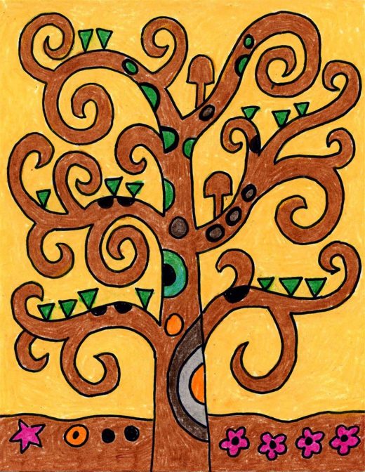 How to Draw a Tree| Tree Coloring Page