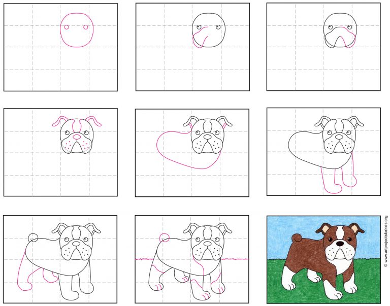 How to Draw a Bulldog · Art Projects for Kids