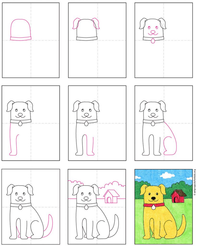 Dog Easy Drawing For Kids Step By Step Animals Do the children want