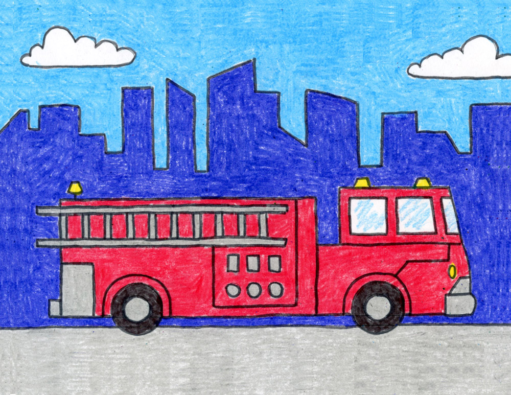  How to Draw  a Fire  Truck   Art Projects for Kids