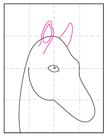 How to Draw a Horse Head Silhouette - Cash Moseect