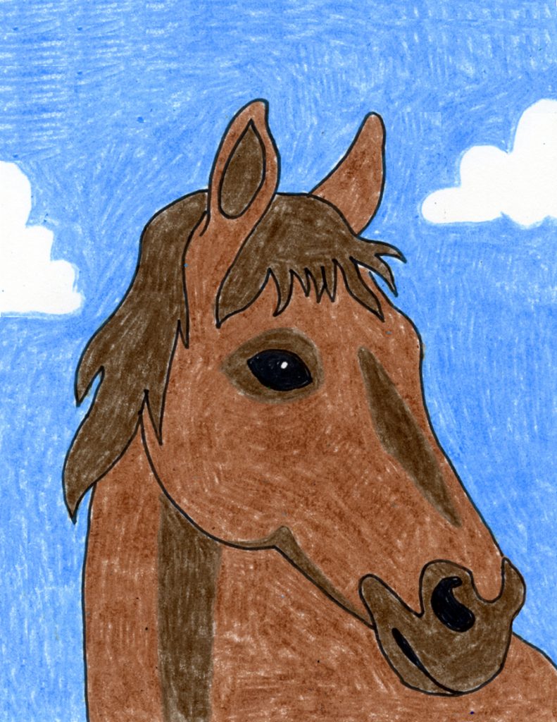 horse sketch for kids