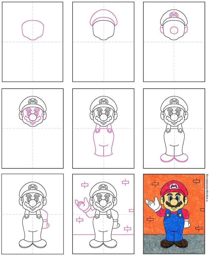 Straightforward Tips on how to Draw Mario Tutorial and Mario Coloring