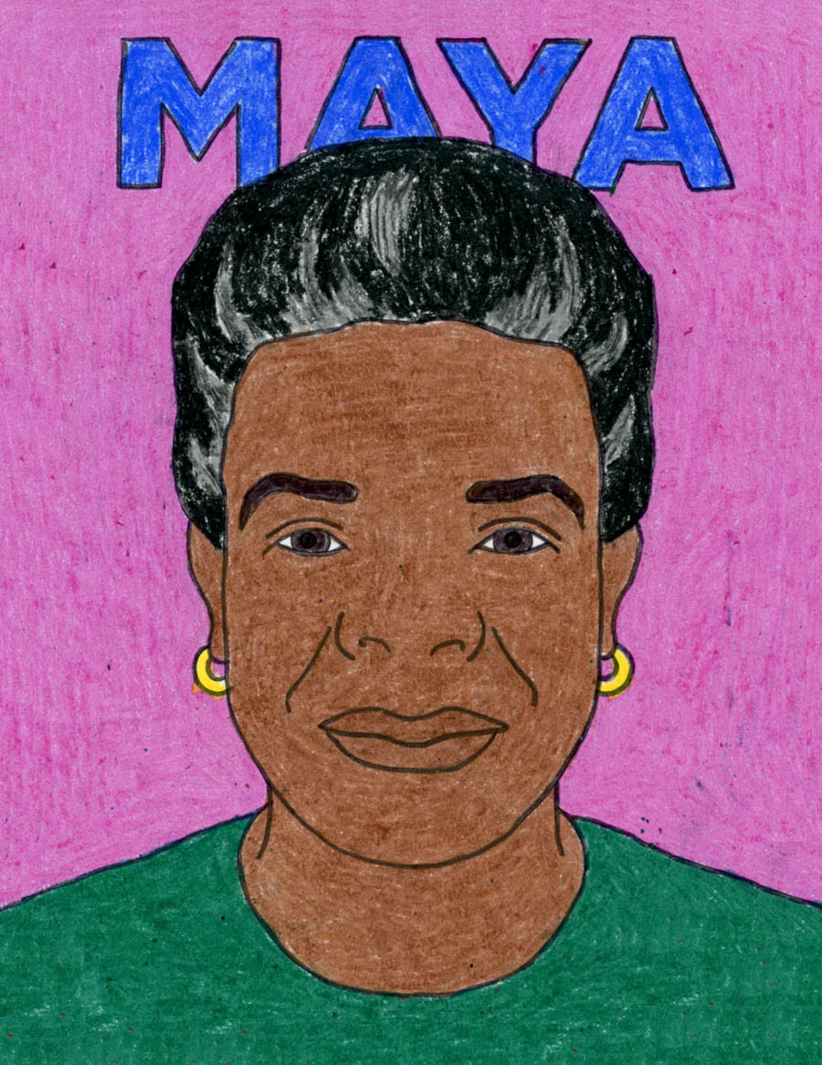 Remarkable Women: Easy How to Draw Maya Angelou and Maya Angelou Coloring Page