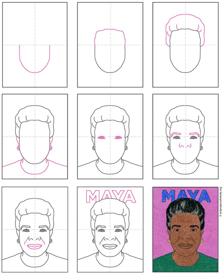 Remarkable Women Easy How to Draw Maya Angelou and Maya Angelou
