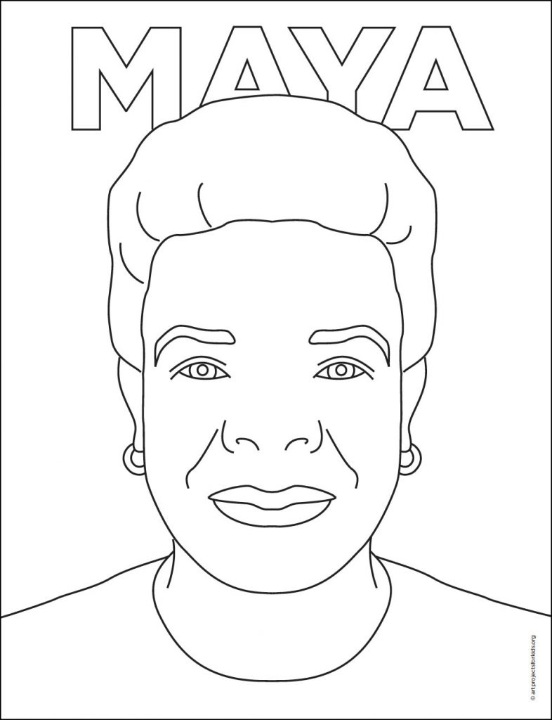 how to draw Maya Angelou