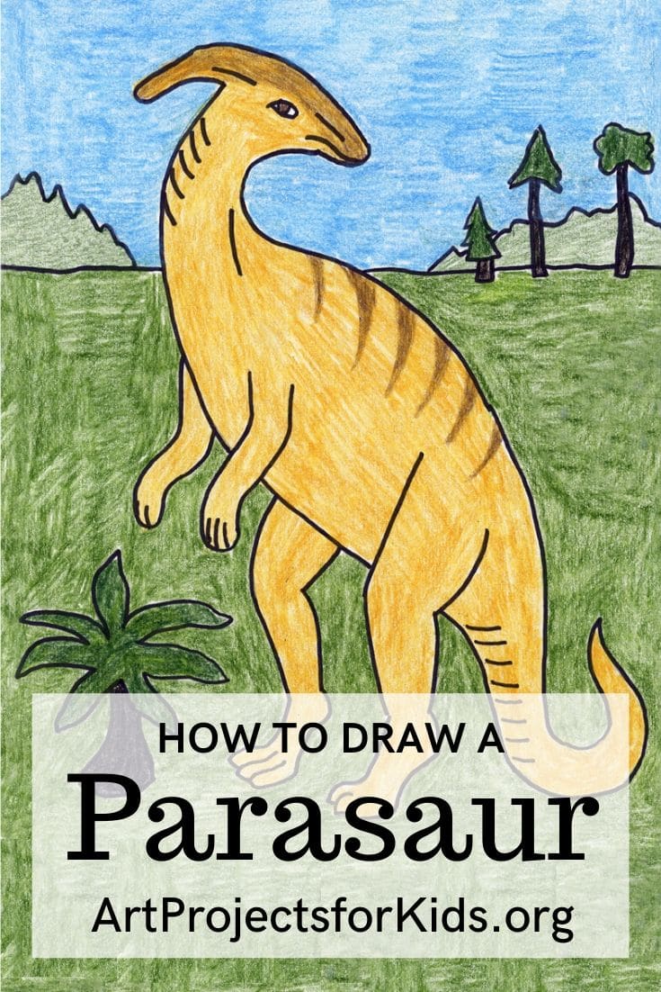 Easy How to Draw a Parasaur Tutorial