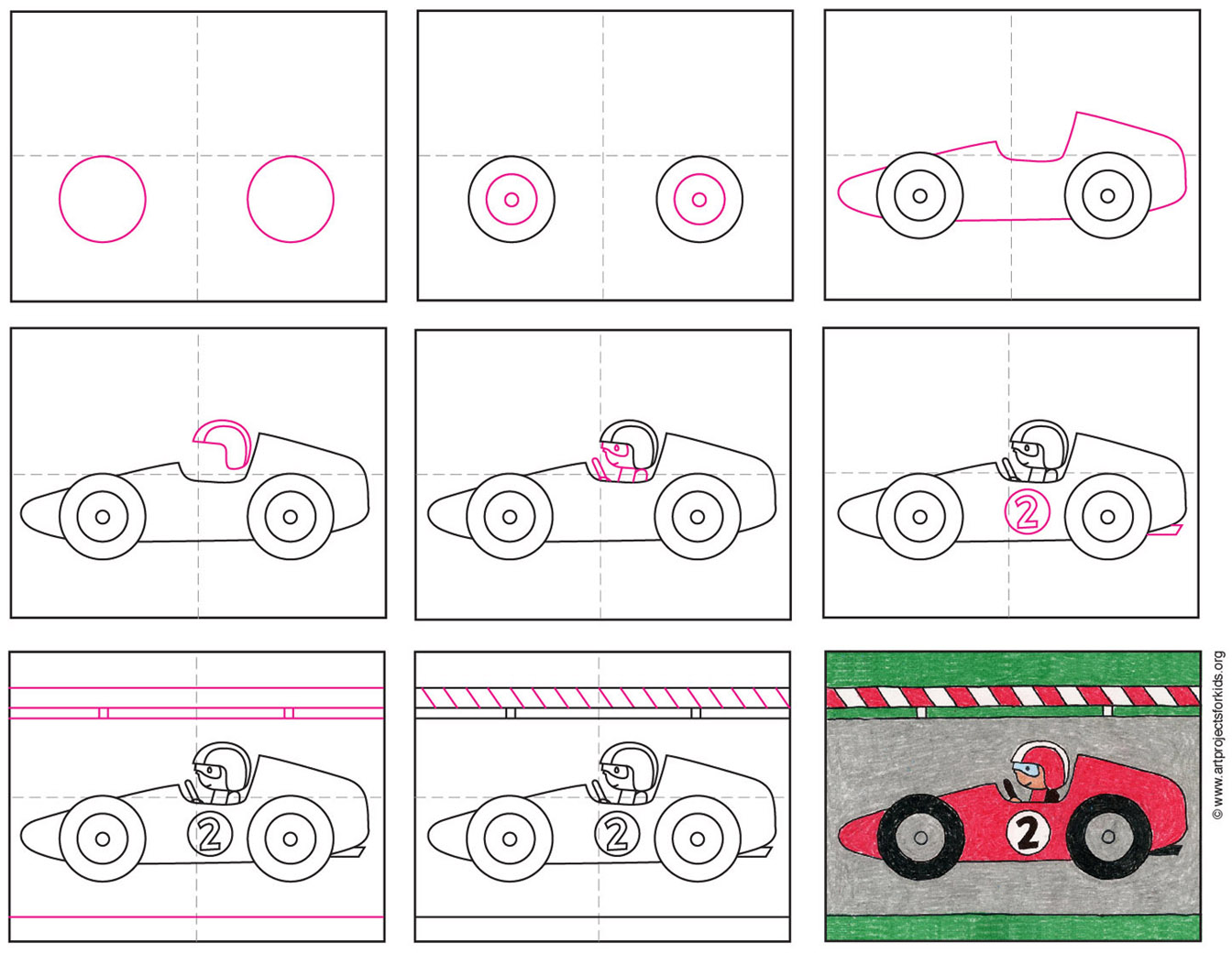 Draw a Race Car · Art Projects for Kids